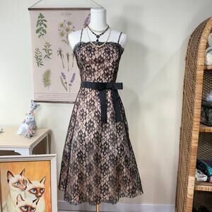 Vtg 90s Y2k Lace Party Dress Dark Coquette Rococo Gothic Lolita Romantic Goth XS